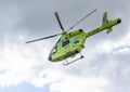 Flying Yorkshire Air Ambulance mid-air