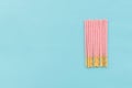 Pocky biscuits isolated on blue background Royalty Free Stock Photo