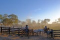 Pocone, Mato Grosso, Brazil, July 29, 2018: Cowboys at a farm along the Transpantaneira road in the Pantanal, Brazil Royalty Free Stock Photo