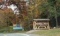 Pocono Mountains, Pennsylvania, U.S - October 21, 2023 - The view of the entrance into Bushkill Falls