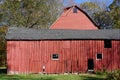 Pocono Mountains, Pennsylvania, USA: The side of an abandoned red barn Royalty Free Stock Photo