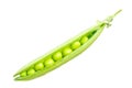 Pod of green pea , green peas, on white background Royalty Free Stock Photo