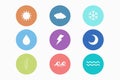 Flat style weather icons Royalty Free Stock Photo