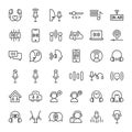 Podcast audio and radio 36 outline icons