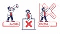 Podcast cancel and dismiss icons, audio interface symbols vector design Generative AI