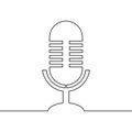 Podcast continuous line drawing retro design Royalty Free Stock Photo