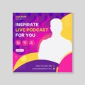 Podcast digital marketing social media template Premium EPS