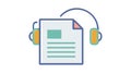 Podcast Document Icon: Audio Scripts & Episode Notes, vector design Generative AI Royalty Free Stock Photo