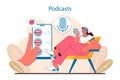 Podcast Enthusiast concept. Engaging in audio storytelling and knowledge sharing.