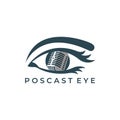 Podcast eye logo, eye and microphone combination