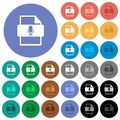 Podcast file type round flat multi colored icons Royalty Free Stock Photo