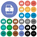Podcast file type round flat multi colored icons Royalty Free Stock Photo