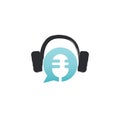 Podcast flat icon logo design Royalty Free Stock Photo