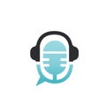 Podcast flat icon logo design Royalty Free Stock Photo