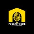 podcast home entertaiment logo design vector Royalty Free Stock Photo