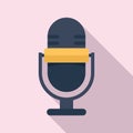 Podcast home microphone icon, flat style Royalty Free Stock Photo