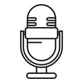 Podcast home microphone icon, outline style Royalty Free Stock Photo