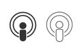 Podcast line icon set. Vector illustration