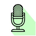 Podcast line icon, vector pictogram of microphone