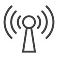 Podcast line icon, web and mobile, communication