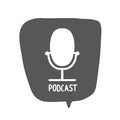 Podcast logo isolated Hand drawn vector microphone