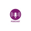 Podcast logo vector icon illustration