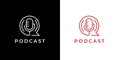 Podcast mic logo icon