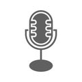 Podcast microphone icon / gray color