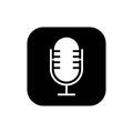 Podcast microphone icon vector on square background Royalty Free Stock Photo