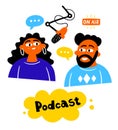 Podcast pair of characters