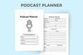 Podcast planner KDP interior notebook. Regular radio station info tracker and guest planner template. KDP interior journal.