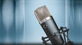 Podcast Pro Professional Microphone with Podcast Icon. created with Generative AI Royalty Free Stock Photo