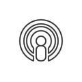 Podcast, radio line icon