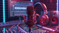 The podcast recording studio. AI generated Royalty Free Stock Photo