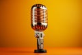 Podcast, studio microphone on a colored background