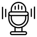 Podcast studio microphone icon, outline style