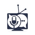 Podcast talk Tv vector logo design.