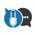 Podcast talk vector logo design.