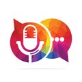 Podcast talk vector logo design.