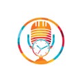 Podcast time vector logo design template.