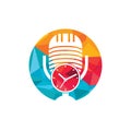 Podcast time vector logo design template.