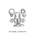 Podcast uniqueness line icon. Searching new format. Editable vector illustration