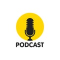 Podcast. Vector flat illustration, icon, logo design on white background