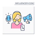 Podcaster influencer color icon