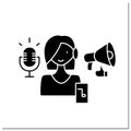 Podcaster influencer glyph icon