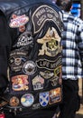 Different Embroidery on the back of a leather motorbike jacket