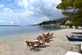 The croatian beach landscape in Podgora town, Dalmatia, Croatia