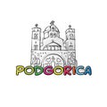 Podgorica beautiful sketched icon