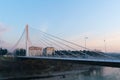 Podgorica, Montenegro - January 13, 2020: Millennium bridge details over Moraca river Royalty Free Stock Photo