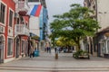 PODGORICA, MONTENEGRO - JUNE 4, 2019: Pedestrian street in the center Podgorica, capital of Monteneg